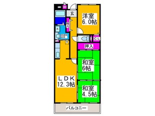 ボナージュ石橋の物件間取画像